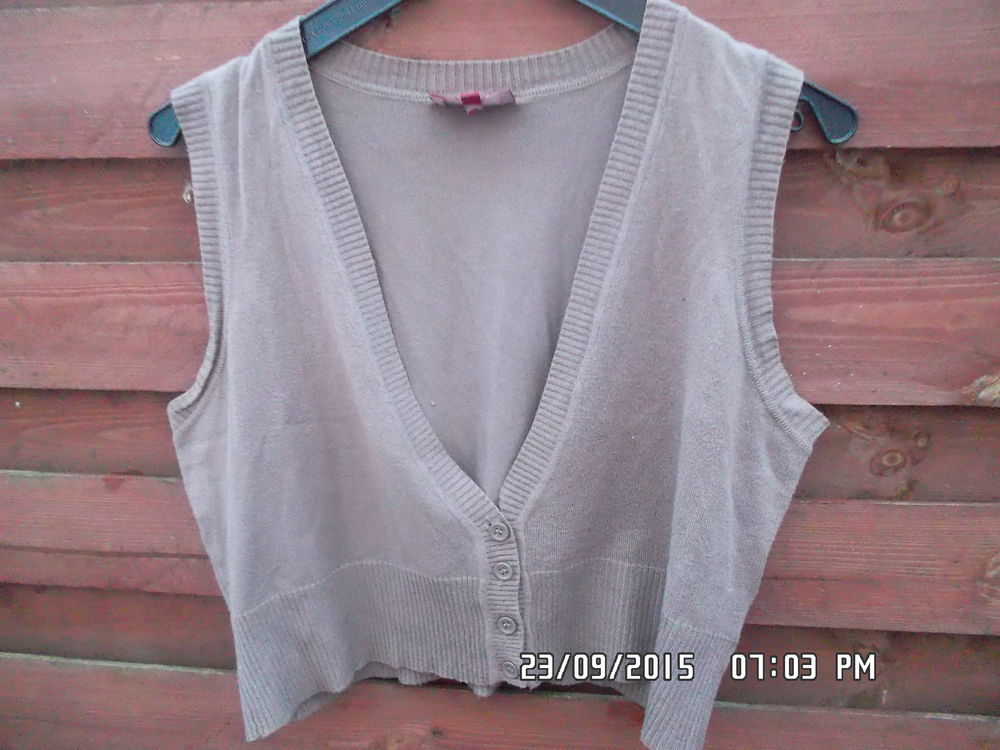 GILET MARRON LA CITY T.2*JUSTE 2E*KIKI60230 Vêtements