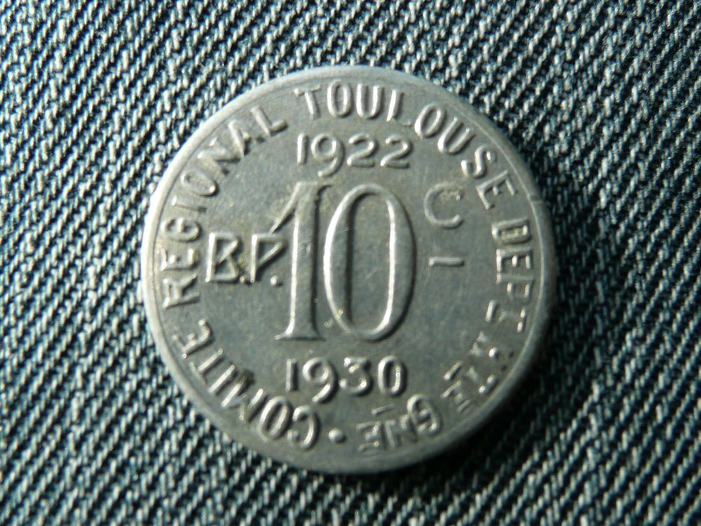 Jeton Alu BP 10 centimes Toulouse 1922-1930 