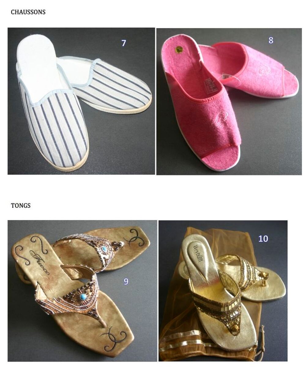 CHAUSSONS, CHAUSSURES ET TONGS DIVERSES TAILLES Chaussures