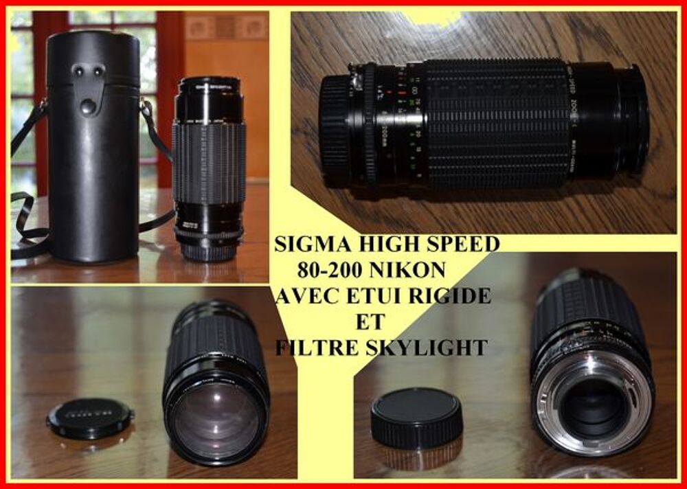 SIGMA HIGH SPEED 80-200 f. 3,5-4 NIKON AVEC ETUI - TBE. Photos/Video/TV