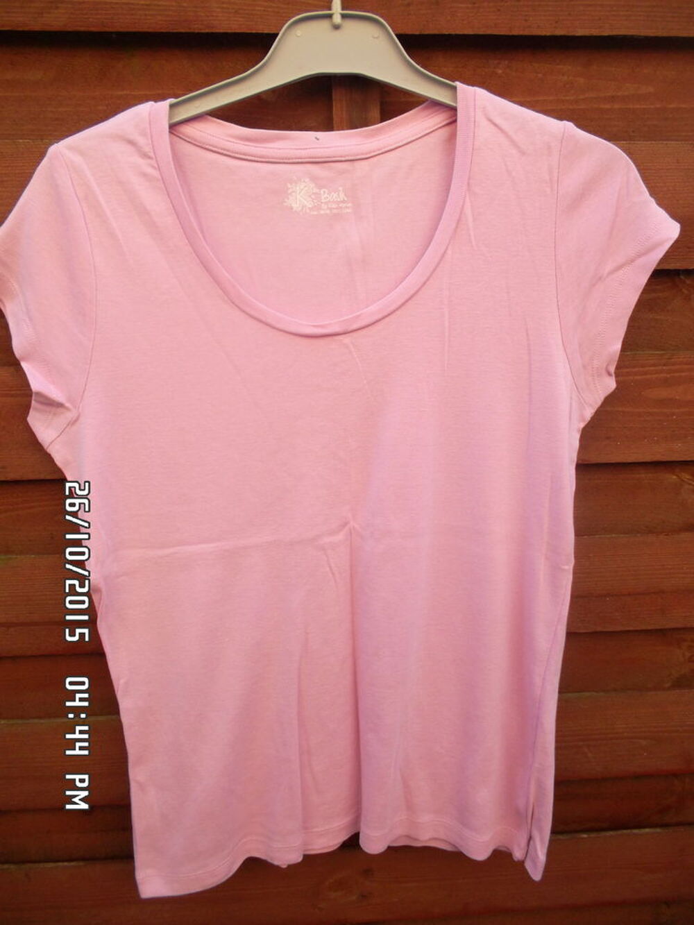 TEE SHIRT ROSE CLAIR*JUSTE 1E*KIKI60230 Vêtements