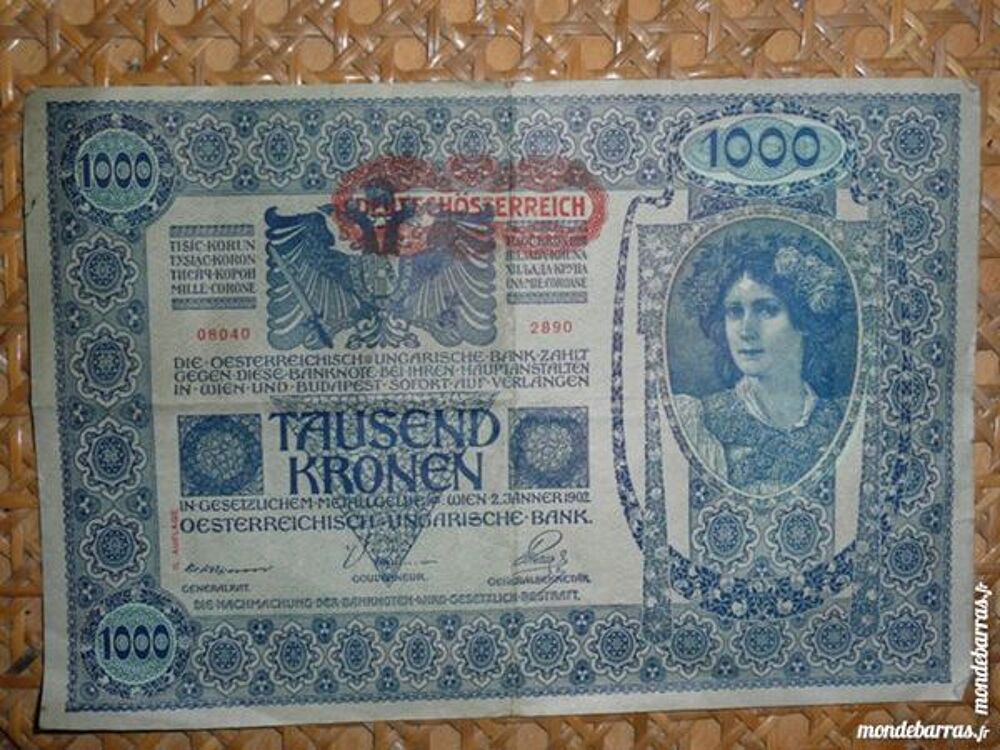 Billet 1000 Tausend Kronen 1902 