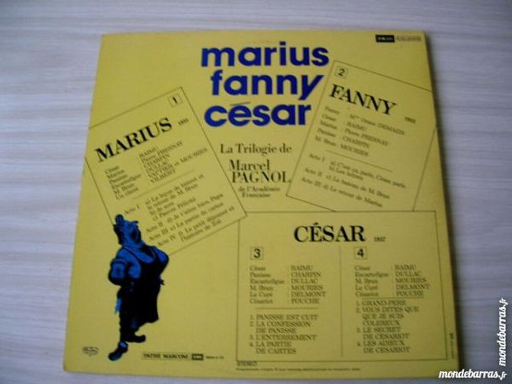 DOUBLE 33 TOURS LA TRILOGIE DE MARCEL PAGNOL MARIU CD et vinyles