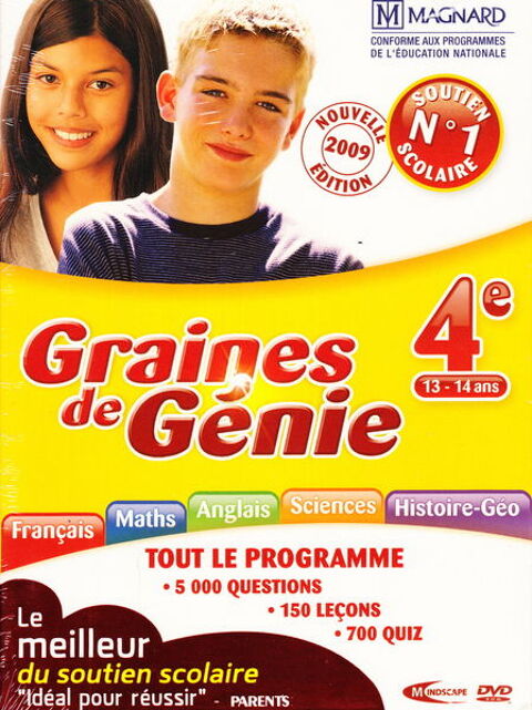 DVD jeu PC Graines de Gnie, 4e 13-14 ans NEUF blister
3 Aubin (12)