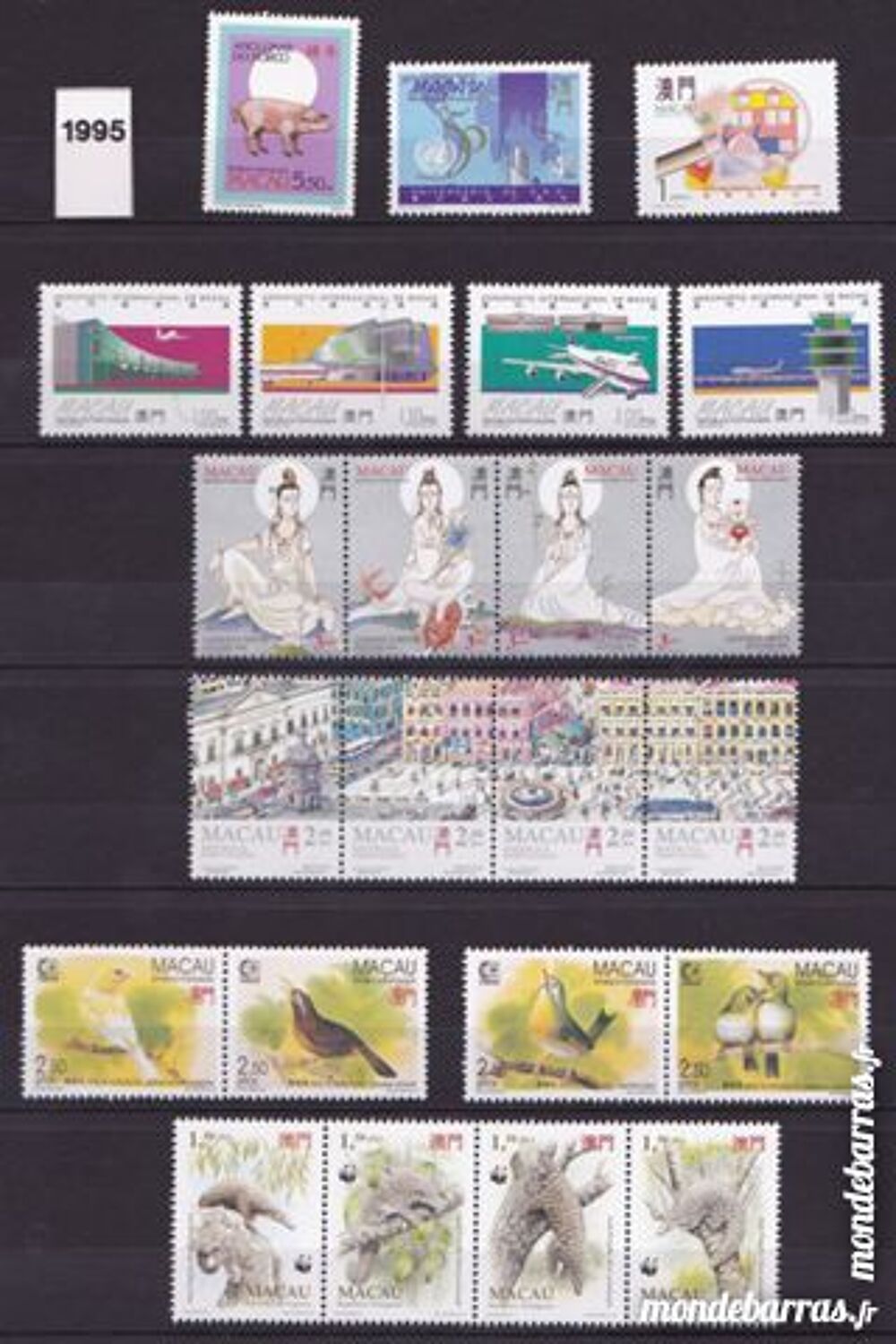 Timbres macao neufs ann&eacute;e compl&egrave;te 1995+6 blocs 