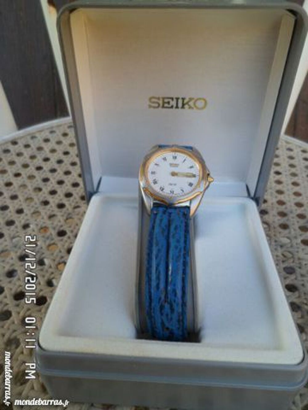 "montre seiko femme,""vintage"",en son &eacute;crin." Bijoux et montres