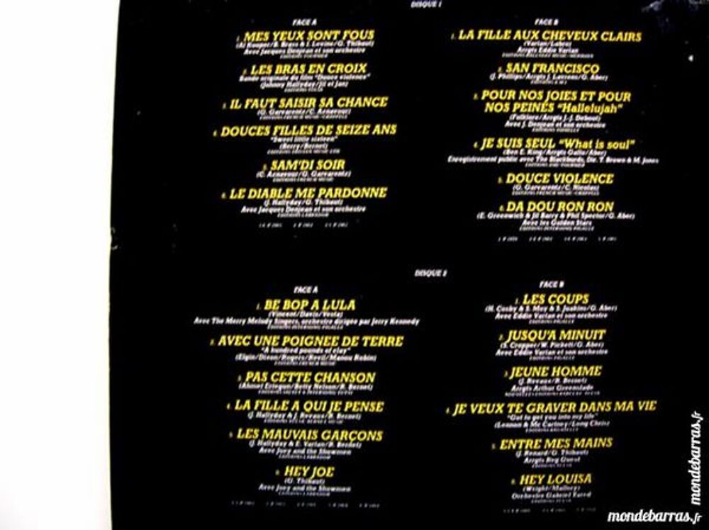 DOUBLE 33 TOURS JOHNNY HALLYDAY Album 2 disques CD et vinyles