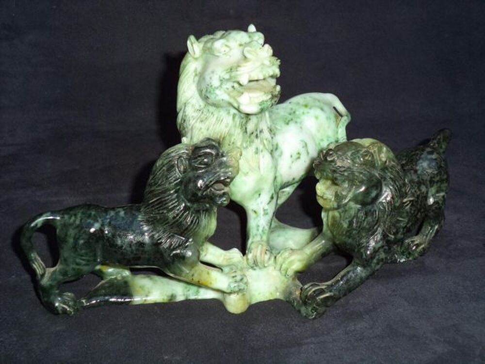 Lions chinois en jade 