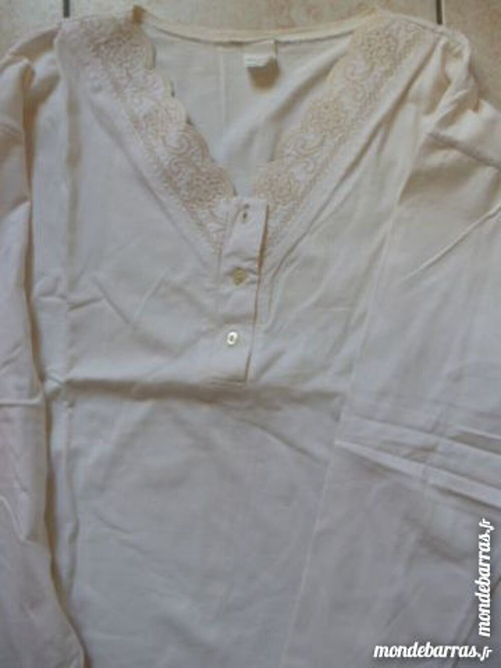 T.shirt manches longues &eacute;cru Femme Taille 40/42 Vêtements