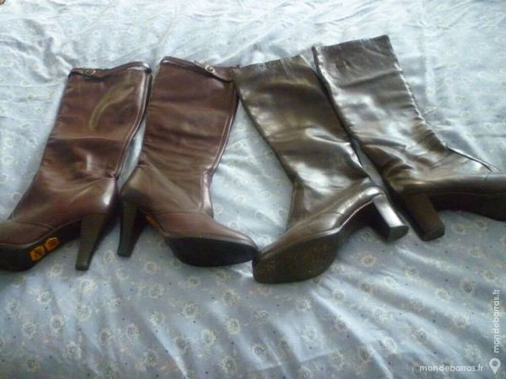 3 paires de bottes femme cuir agneau v&eacute;ritable Chaussures