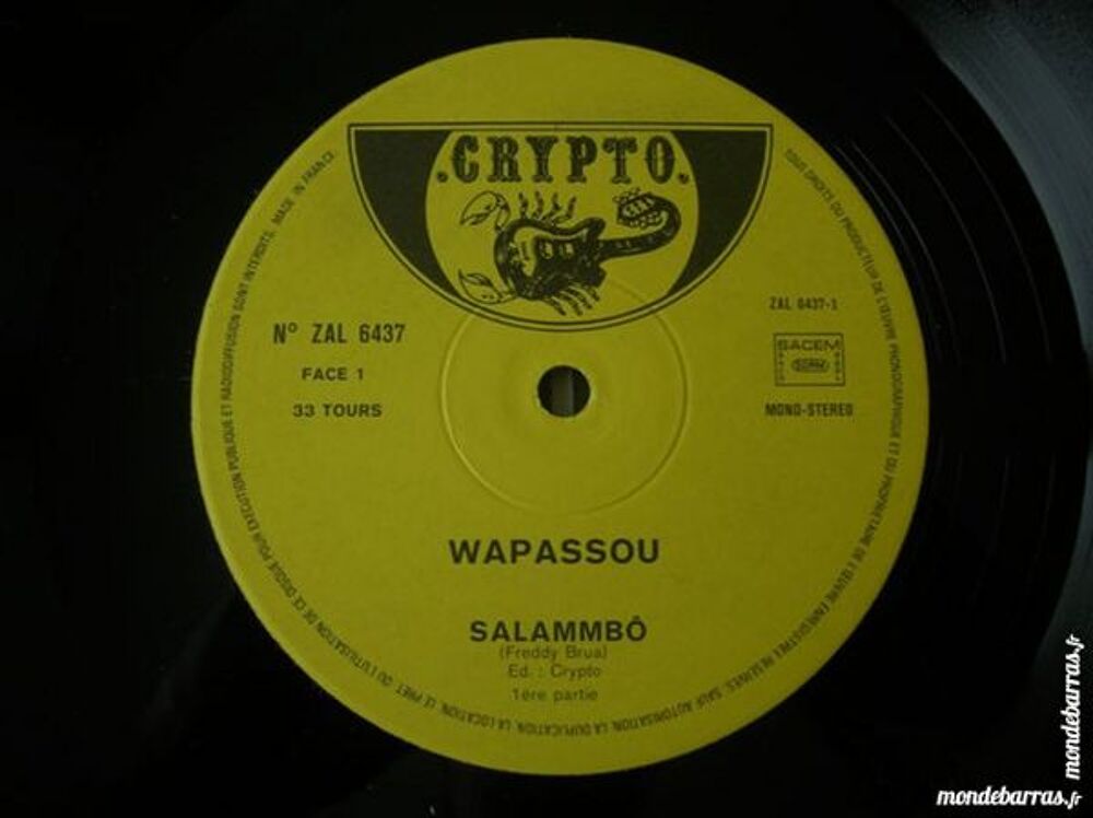 33 TOURS WAPASSOU Salammbo - ORIGINAL CD et vinyles
