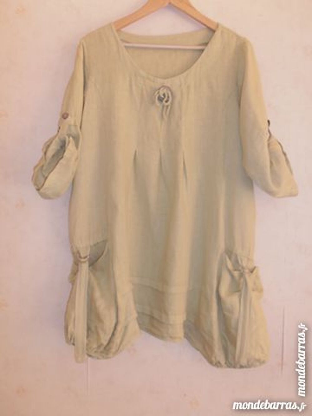 Tunique en lin vert anis Vêtements