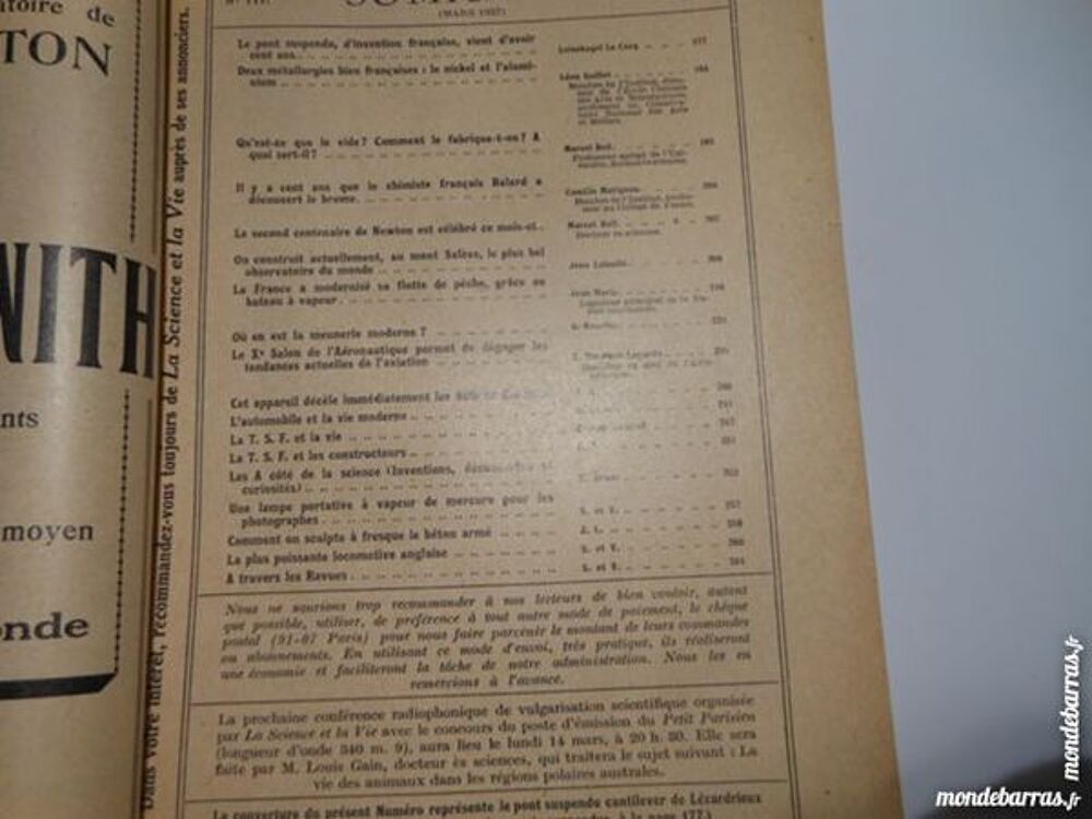 science et vie N&deg;117 de mars 1927 Livres et BD