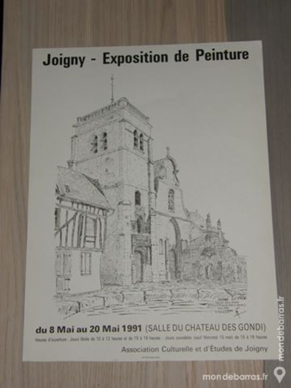 Affiche JOIGNY Exposition de Peinture Eglise sain Décoration