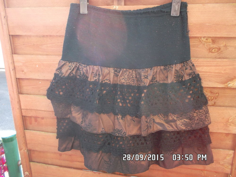 JUPE MARRON ET NOIR T.36-46*JUSTE 2E*KIKI60230 Vêtements