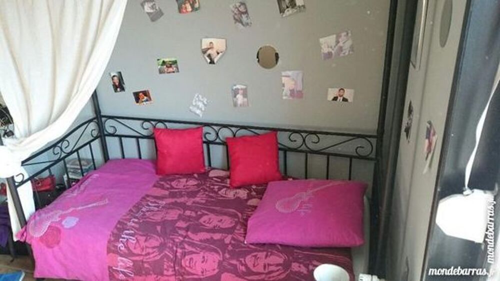 lit baldaquin noir 1 personne Meubles