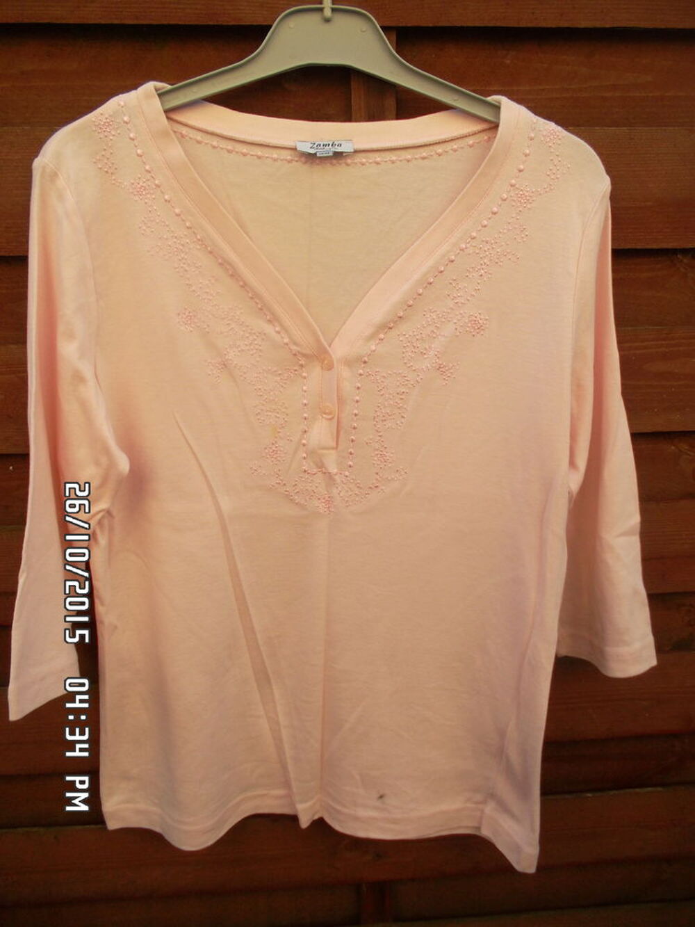 HAUT ROSE T.46-48*JUSTE 1E*KIKI60230 Vêtements