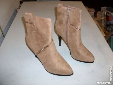 Bottines fourrées Beige filamant doré -12 cm-pt 39 18 Bouxwiller (67)