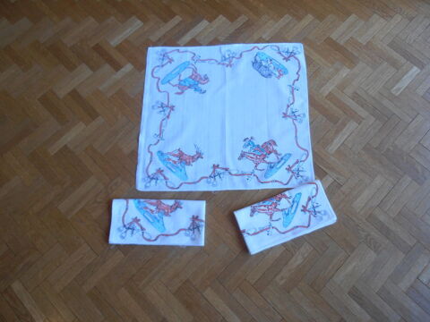 3 serviettes Chasse à courre (79) 3 Tours (37)