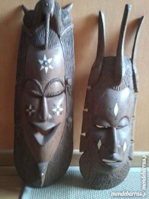 Grands masques africains bois 25 Mareil-sur-Mauldre (78)