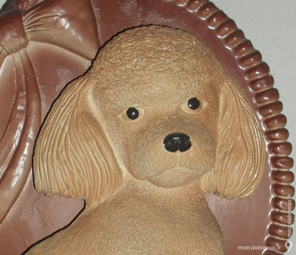 Superbe Lampe caniche dans son panier Décoration