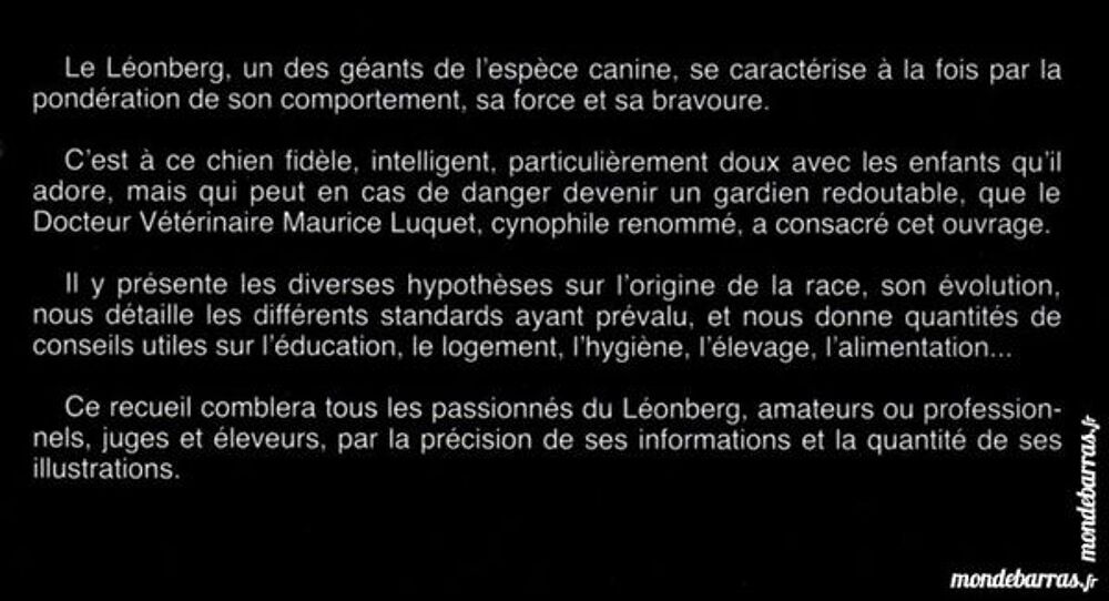LE LEONBERG - chien - GUIDE Livres et BD