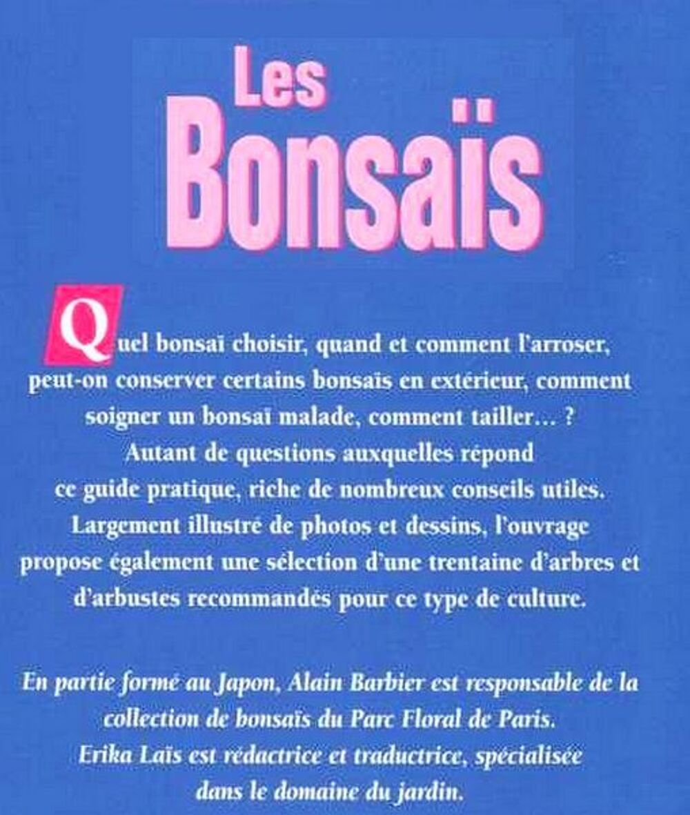 BONSAI / prixportcompris Livres et BD