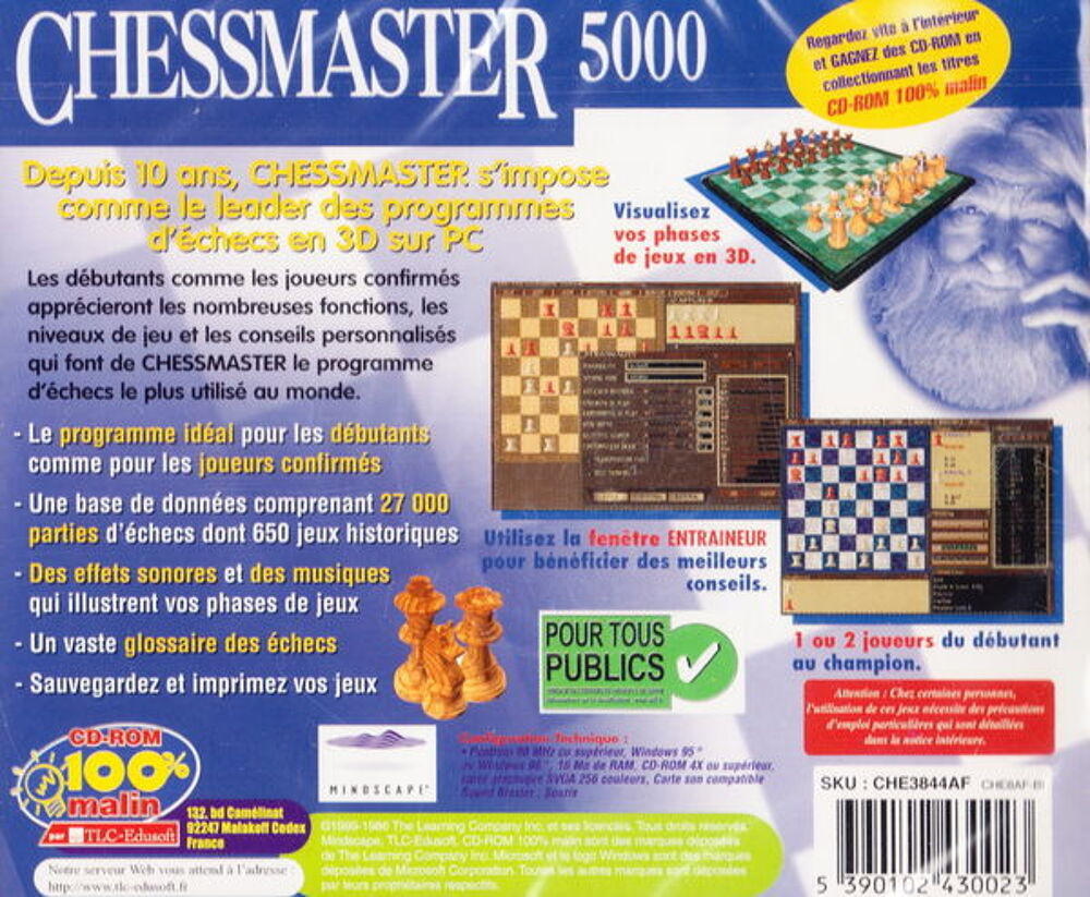 CD Jeu PC Jeu ChessMaster 5000 NEUF blister
Consoles et jeux vidéos