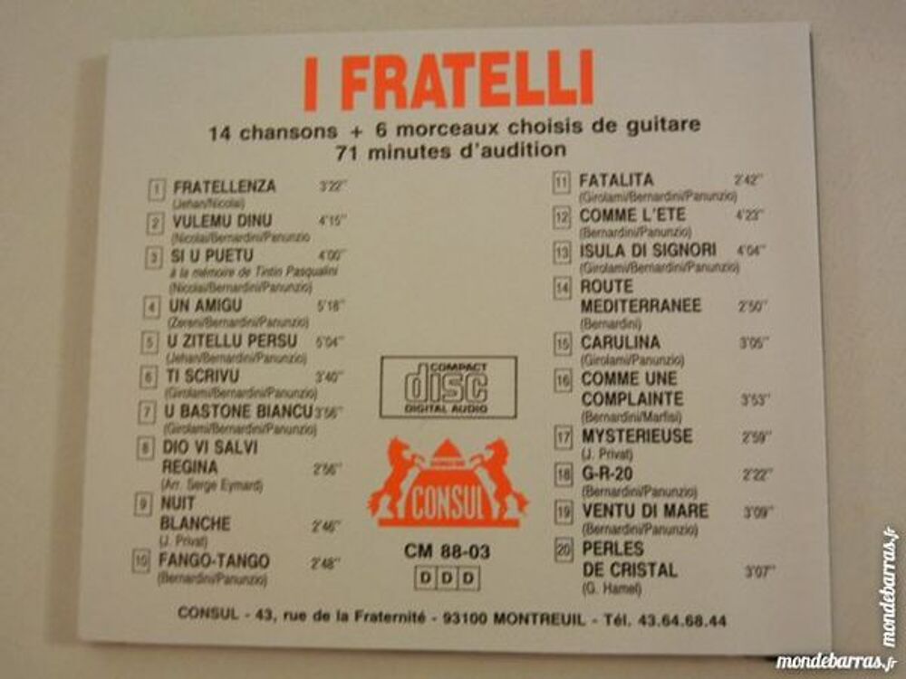 jean michel fratelli CD et vinyles