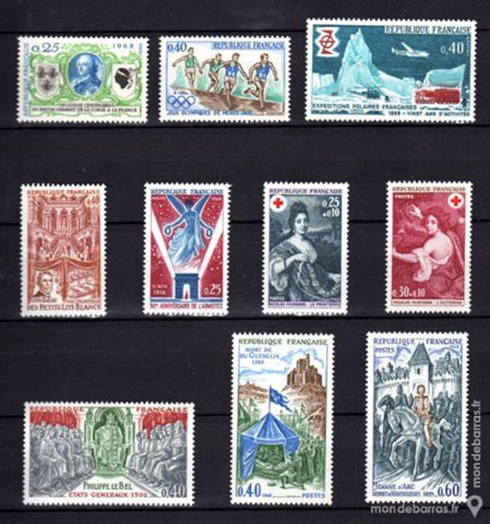LOT N&deg; 24 - Timbres France NEUFS** an 1968 
