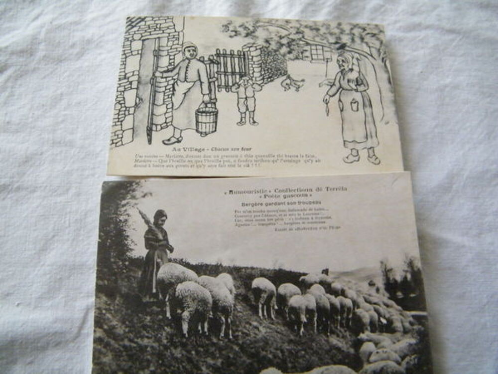 2 CARTES POSTALES ANCIENNES EN PATOIS 