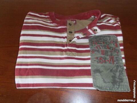 Tee-shirt ray� boutonn� 7 Tours (37)