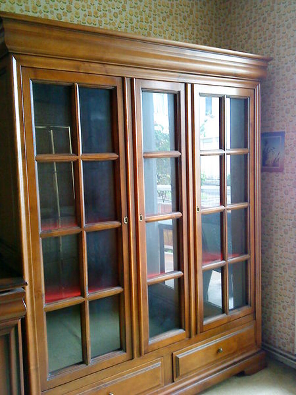 Biblioth&egrave;que 3 Portes-2 Tiroirs en Merisier massif Meubles