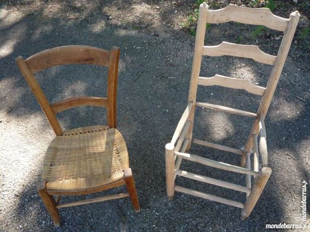 Chaise paill&eacute;e/cann&eacute;e rustique Languedocienne Meubles
