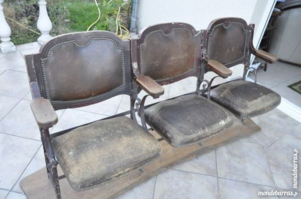 superbe rampe de 3 fauteuils de Cin&eacute;ma 1930 Meubles