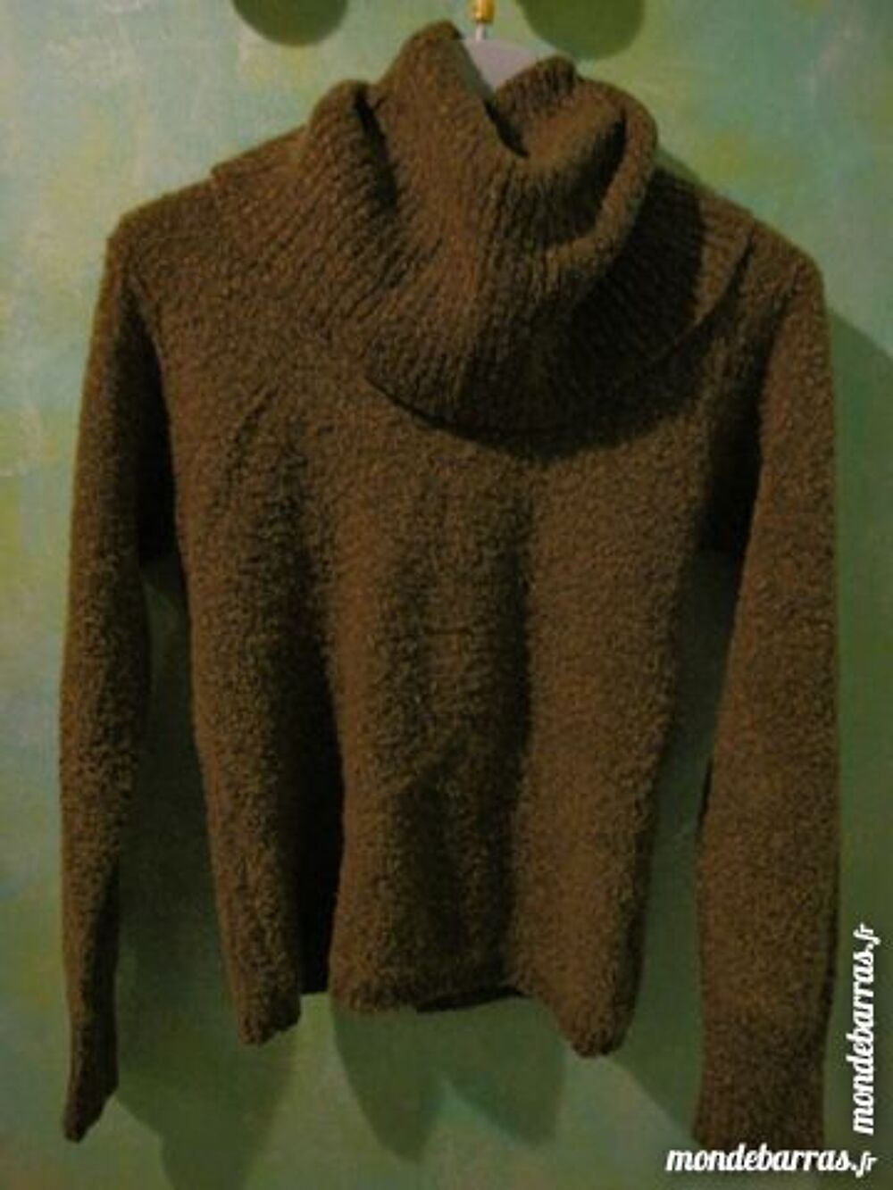 Pull col roul&eacute; Taille 1 Marron femme Vêtements