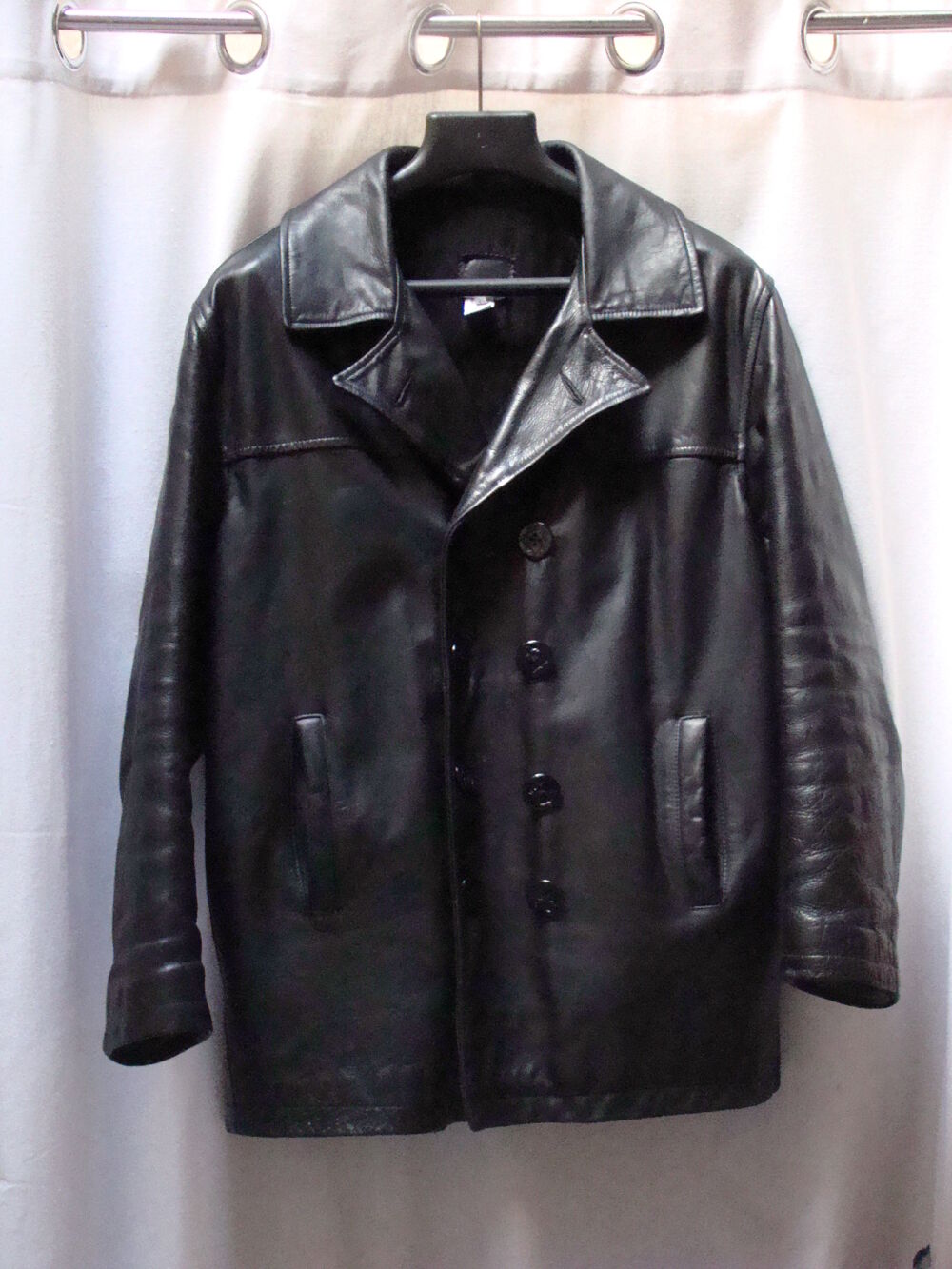 CABAN en cuir NOIR Vêtements