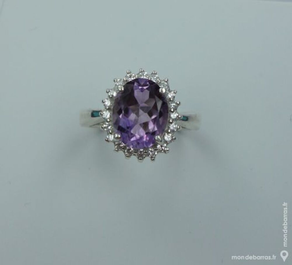 BAGUE EN ARGENT AMETHYSTE Bijoux et montres