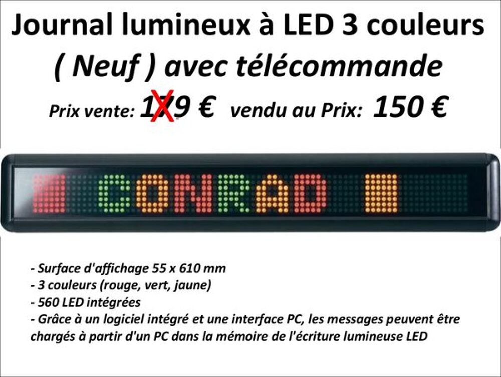 Journal lumineux &agrave; LED 3 couleurs Bricolage