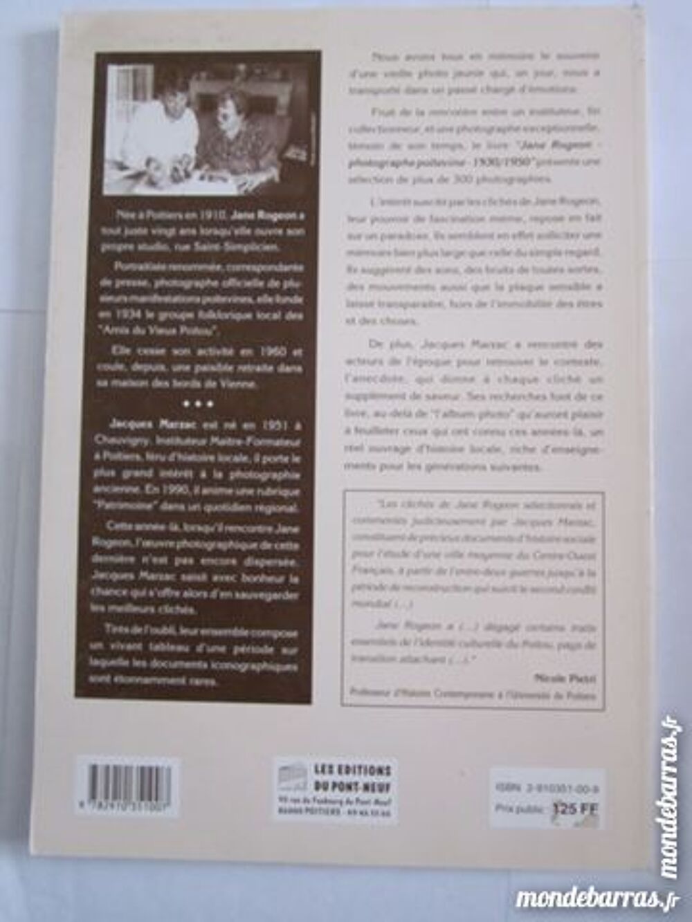 JANE ROGEON PHOTOGRAPHE POITEVINE 1930 - 1950 Livres et BD