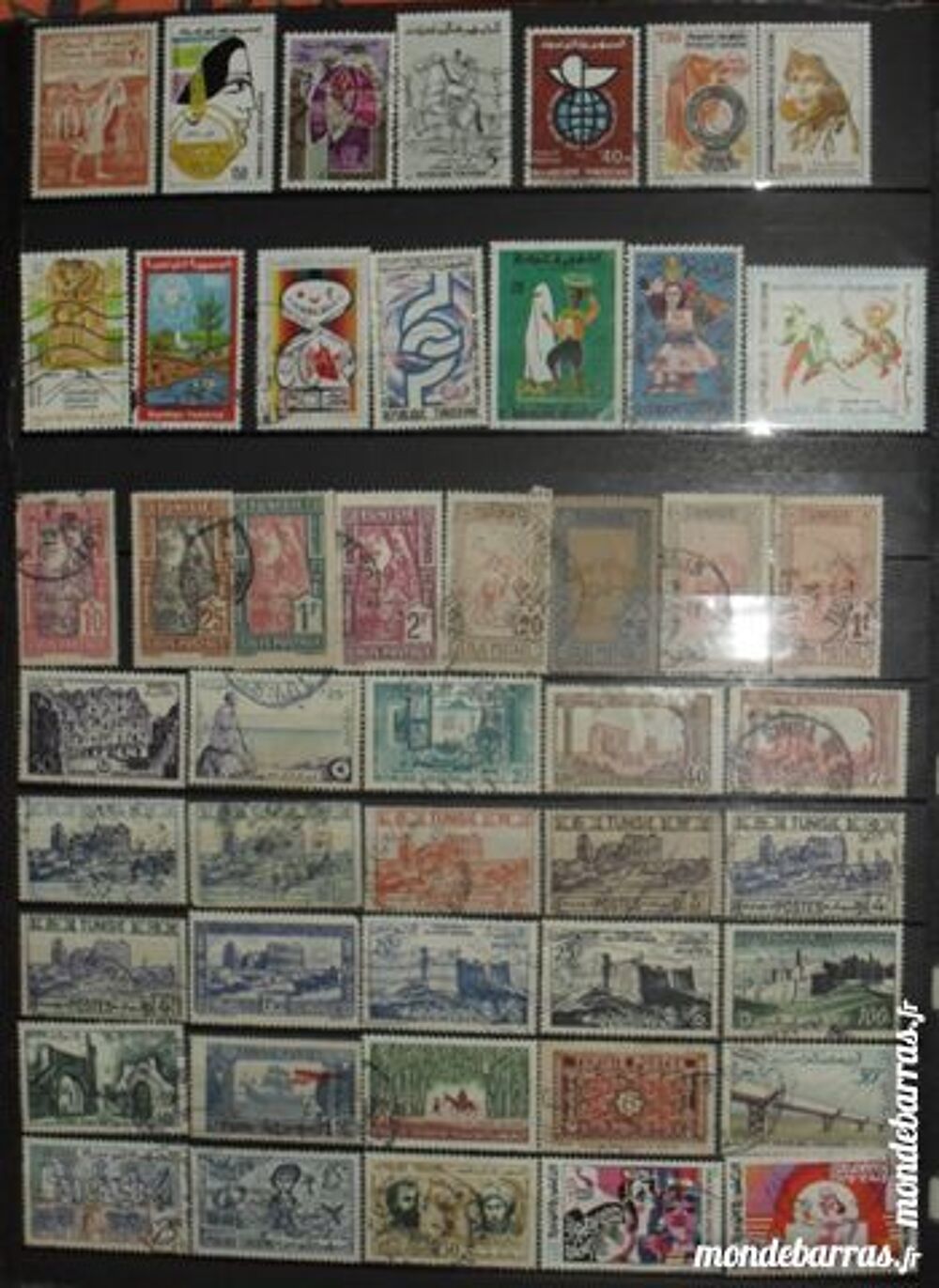 155 timbres oblit&eacute;r&eacute;s de TUNISIE 