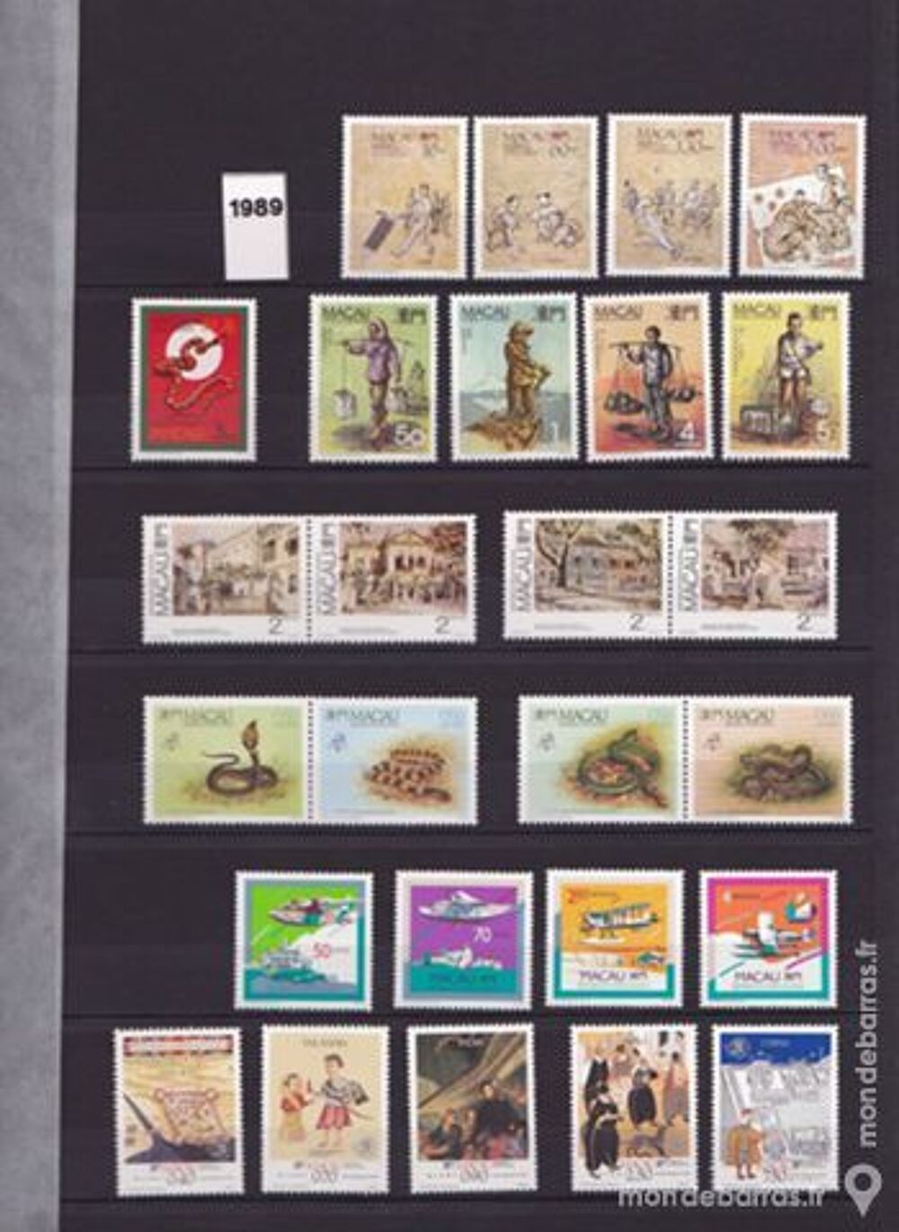 Timbres macao neufs ann&eacute;e compl&egrave;te 1989 