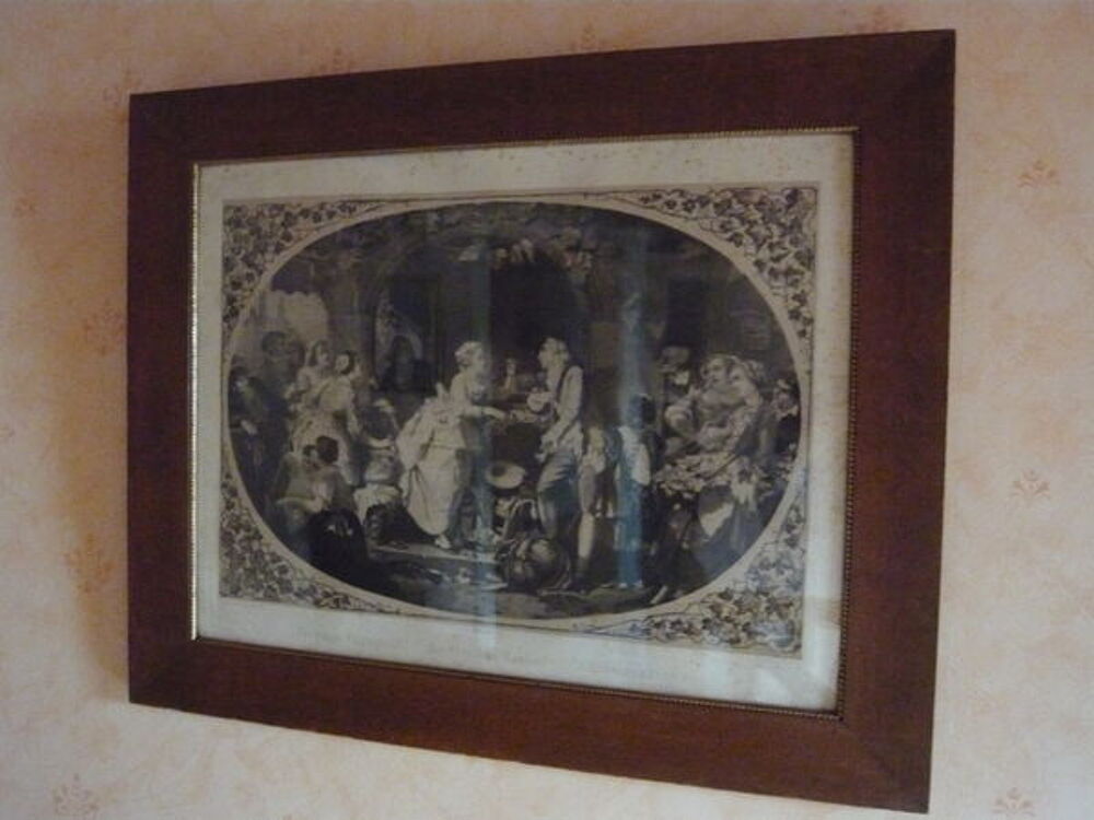 Tableau Ancien Lithographie Beau Cadre Décoration