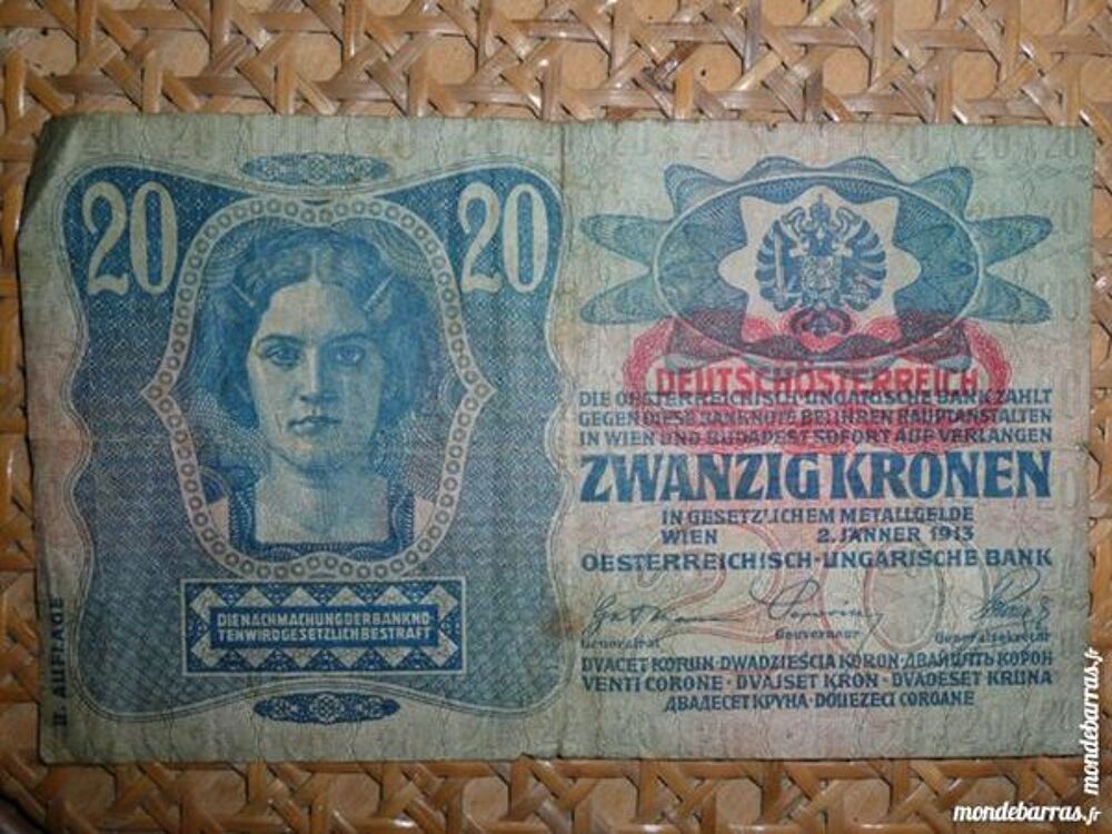 Billet 20 zwanzig Kronen 1913 