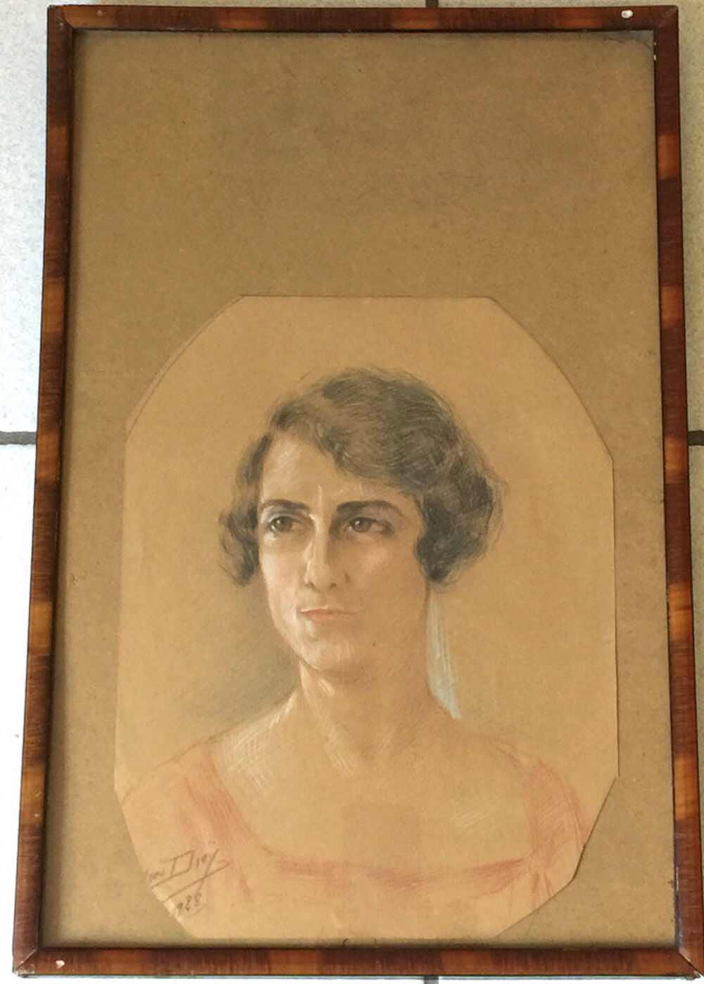 Yves DIEY ANCIEN DESSIN PASTEL PEINTURE FEMME Décoration