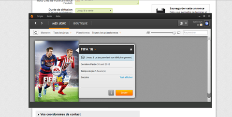 Compte origin,Fifa 16 neuf + bf3 25 Douchy-les-Mines (59)