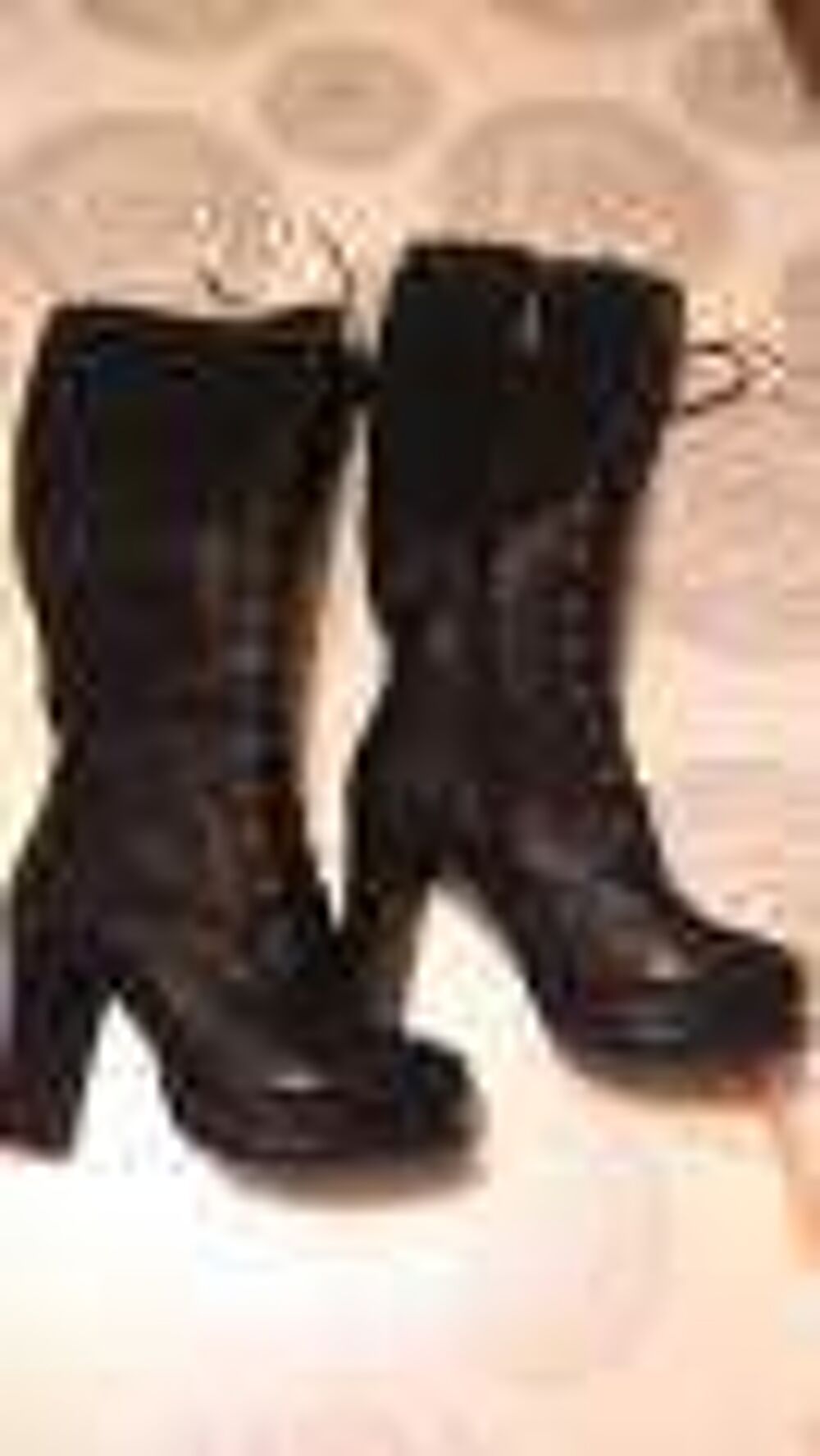 Bottes en cuir noir Chaussures