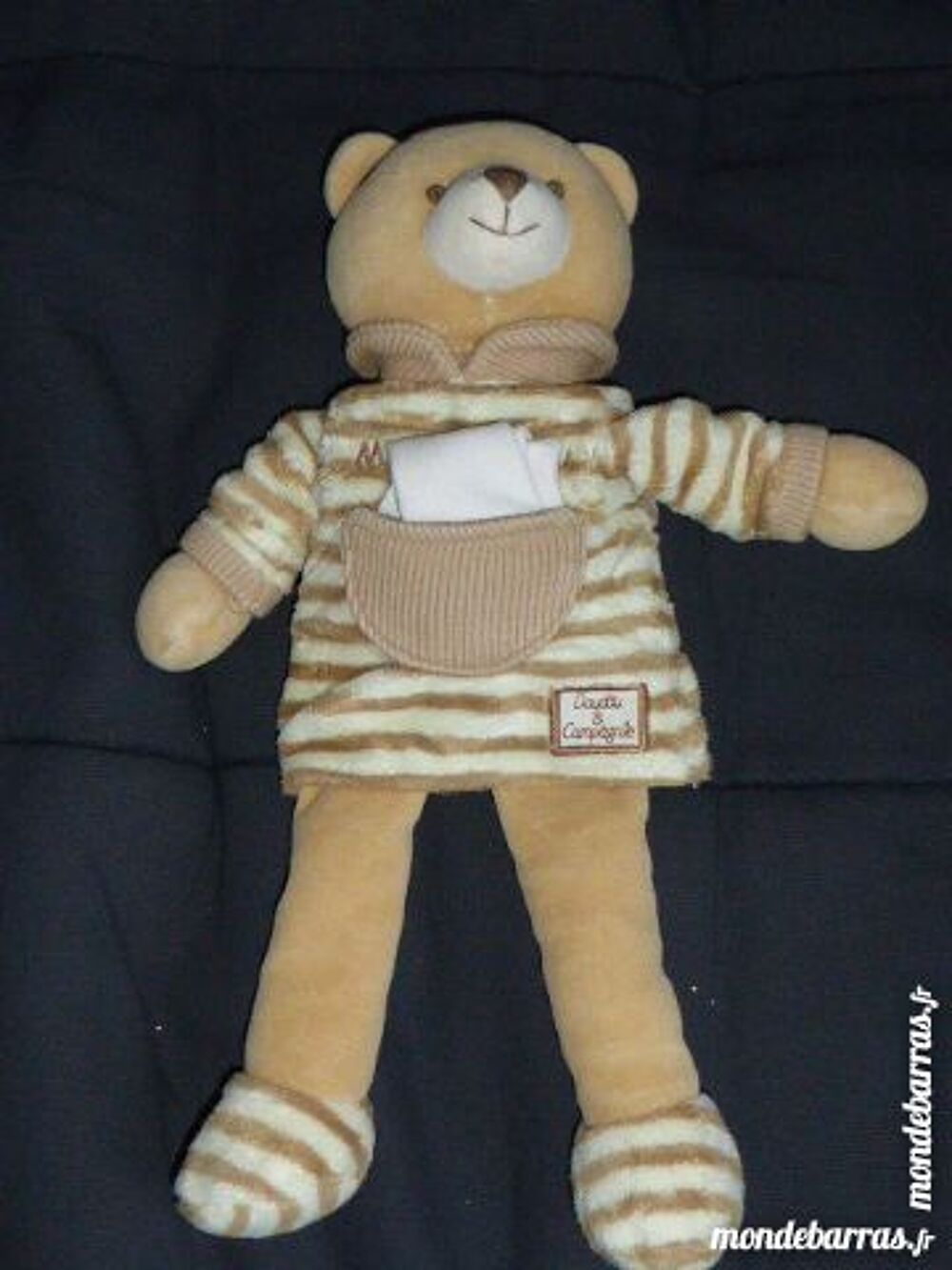 Doudou Et Compagnie Ours Mon Doudou Ray&eacute; Beige Mo Puériculture