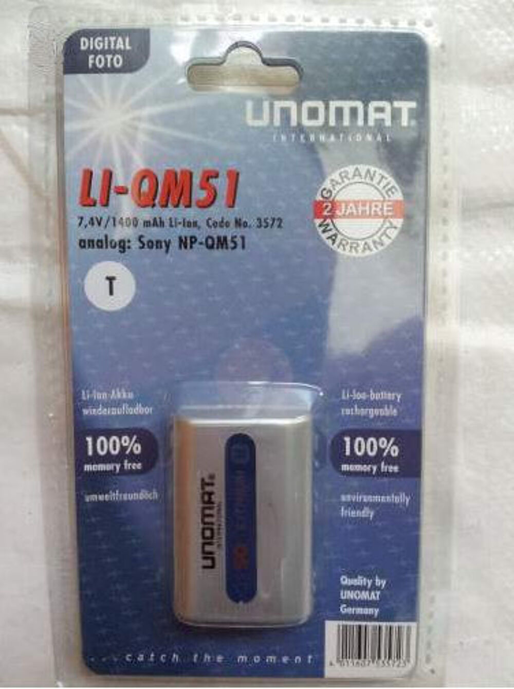 Batterie compatible SONY NP-QM51/NP-FM50 Photos/Video/TV