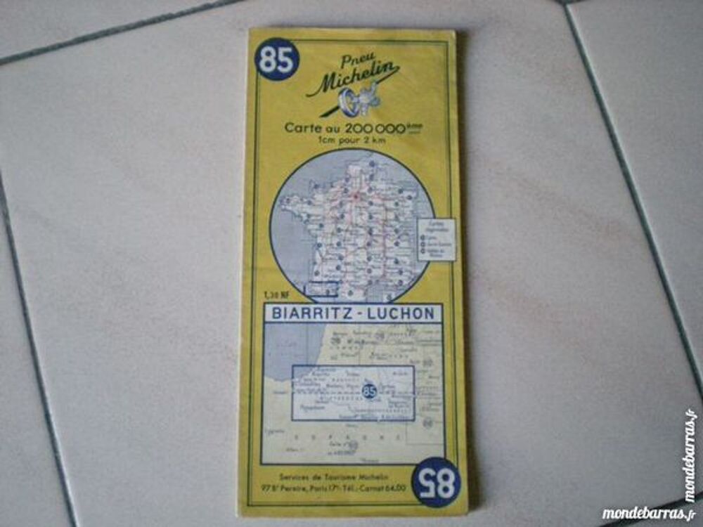 "Carte routi&egrave;re Michelin "" Biarritz - Luchon """ 